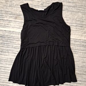 3 For $21 Bearsland Black Asymmetrical Peplum Tank Top Maternity/ Nursing XL